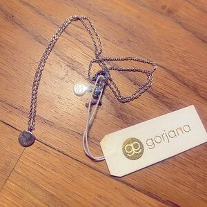 Gorjana Silver Plated Sliding Silver Disc Necklace NWT